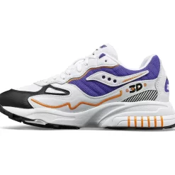 Hombre Saucony Grid*3D Grid Hurricane White / Purple