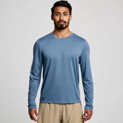 Hombre Saucony Camisetas*Hombre Stopwatch Long Sleeve Murk