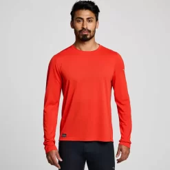 Hombre Saucony Camisetas*Hombre Stopwatch Long Sleeve Infrared