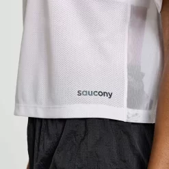 Mujer Saucony Camisetas*Mujer Elevate Short Sleeve White Tie-Dye Print