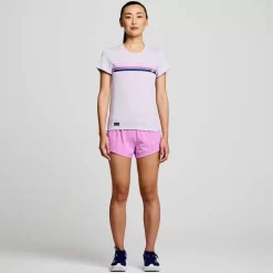 Mujer Saucony Camisetas*Mujer Stopwatch Graphic Short Sleeve Mauve Graphic