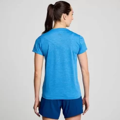 Mujer Saucony Camisetas*Mujer Stopwatch Short Sleeve Bluelight Heather