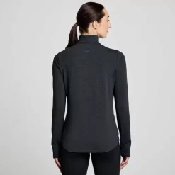 Mujer Saucony Chaquetas & Chalecos*Mujer Triumph 3D 1/2 Zip Black Heather